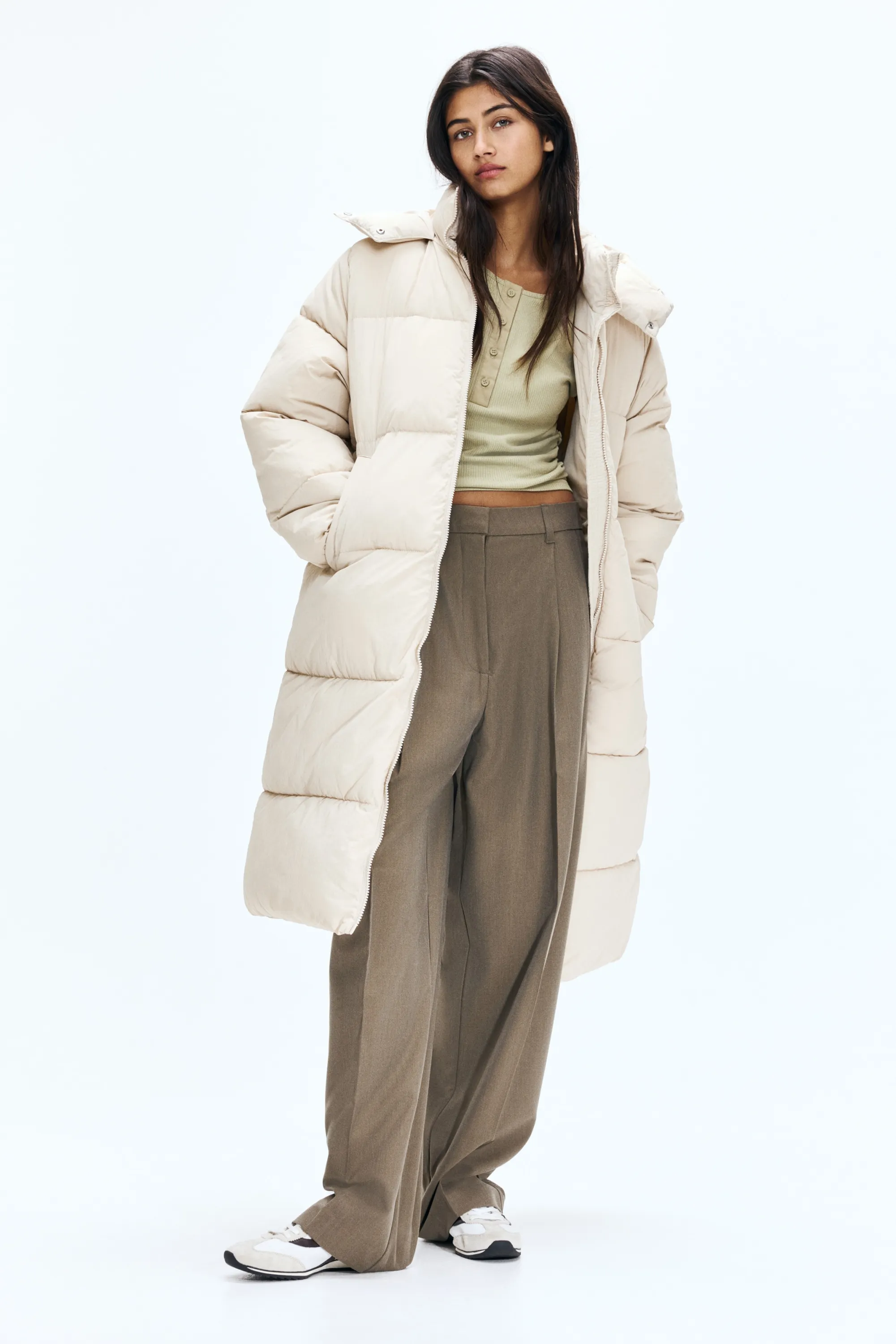 Doudoune longue - Beige clair