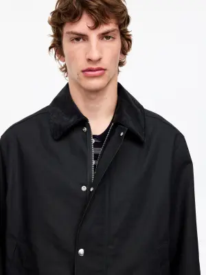 Veste cirée courte - Noir — photo 4