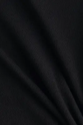 T-shirt en coton côtelé - Noir — photo 4