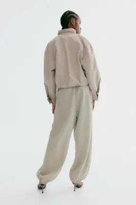 Pantalon jogger à jambes ballon - Beige — photo 2