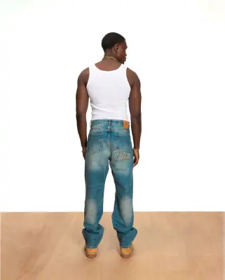 Patta Whiskers Denim Pants Dark Blue Denim — photo 5