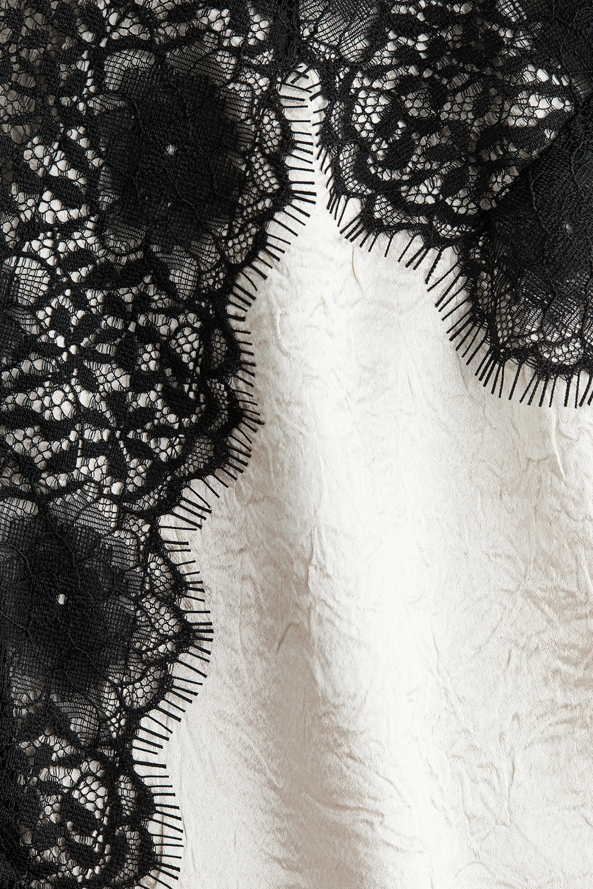 Robe loose avec dentelle - Blanc/noir