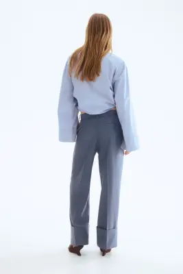 Pantalon chic en twill - Bleu ancien — photo 3