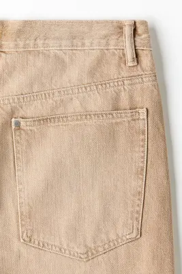 Short Baggy en denim - Beige — photo 4