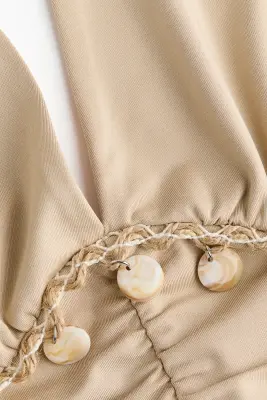 Top dos nu ornementé - Beige — photo 4