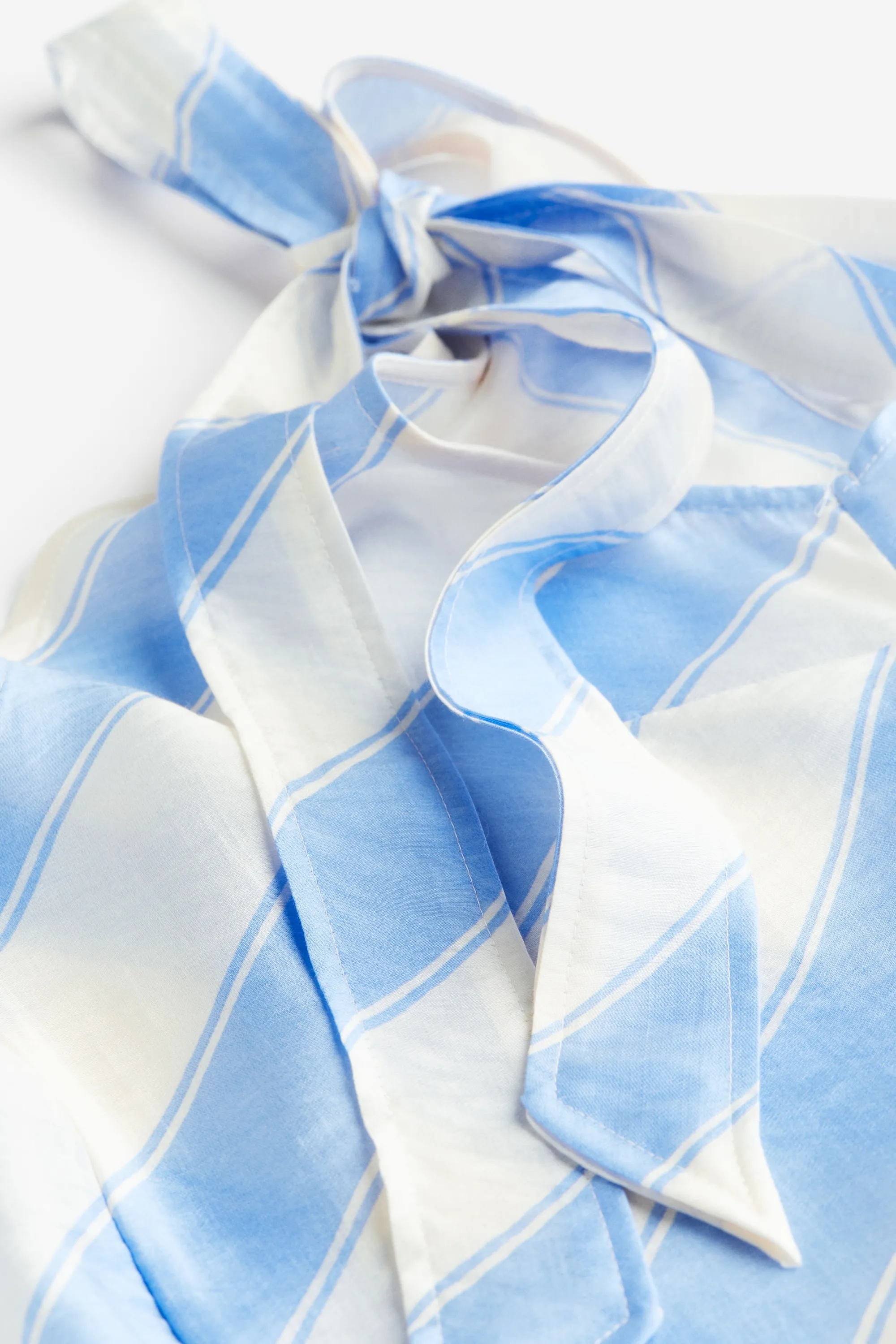Top avec bretelles à nouer - Crème/rayures bleu clair