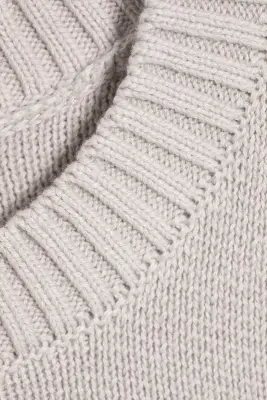 Pull oversize en coton épais - Taupe cendré clair — photo 4