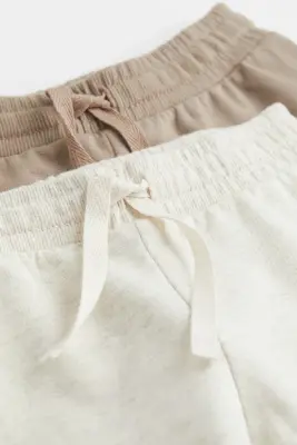 Lot de 2 pantalons jogger - Beige foncé/écru chiné — photo 2