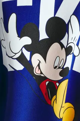 Sweat imprimé à l'intérieur brossé - Bleu foncé/Mickey — photo 2