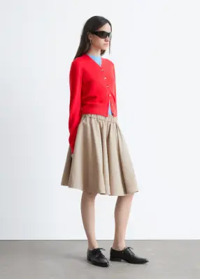 Jupe longueur genou évasée - Beige — photo 3