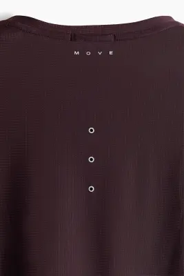 T-shirt de running à manches longues CoolMove™ - Prune chocolat — photo 4