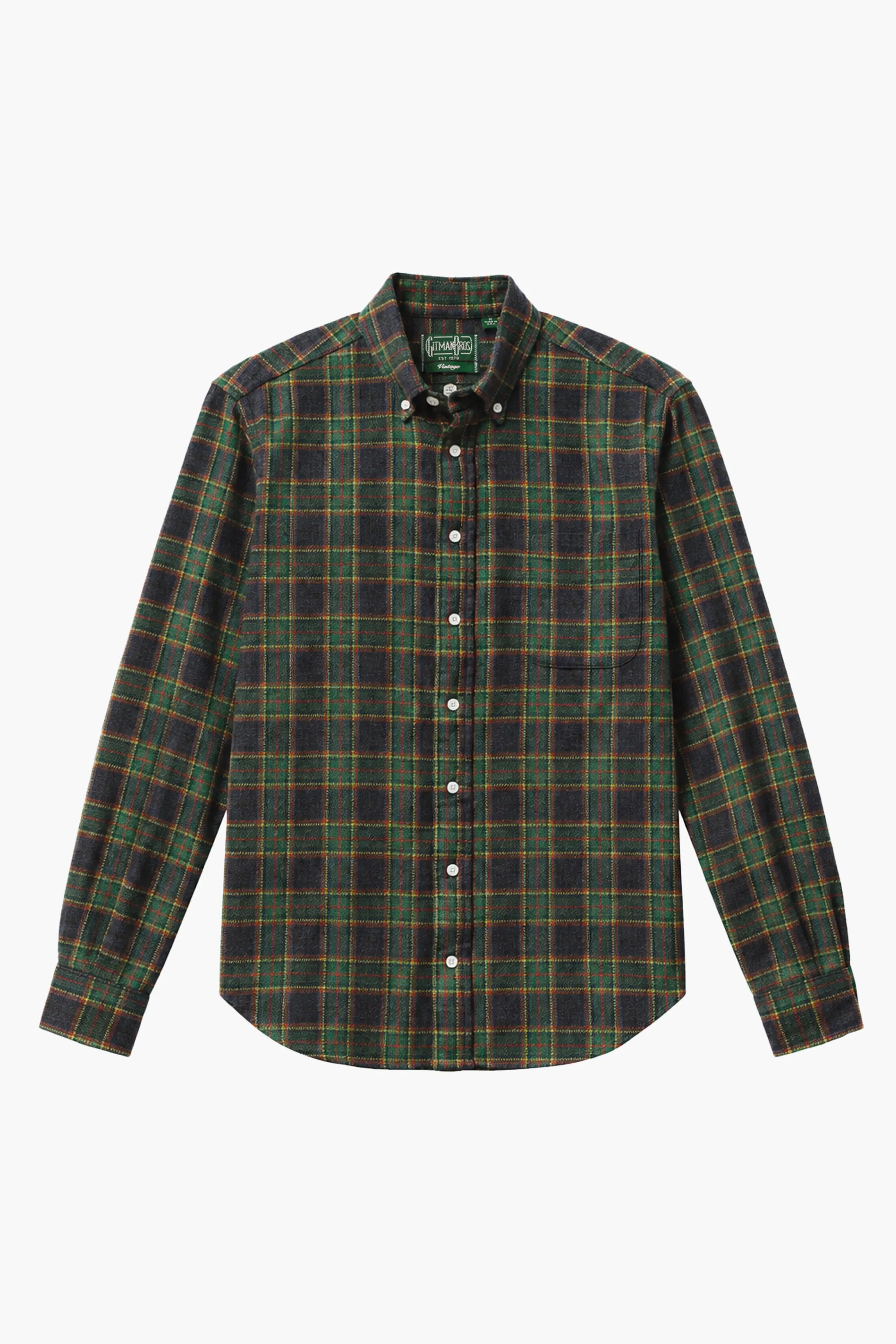 Chemise en flanelle tweed à carreaux - Vert