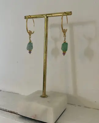 Nouveau ! ROOM SERVICE JEWELRY Boucles d'oreilles Annili Apatite Lagon — photo 3