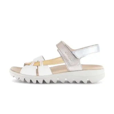 Sandales Gabor 64.813.63 Blanches - Velcro Talon Plat Grande Pointure Femme — photo 2