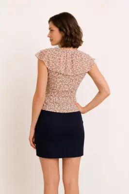 Milena Silk Flounce Blouse — photo 2