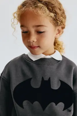 Sweat imprimé avec intérieur brossé - Gris foncé/Batman — photo 2