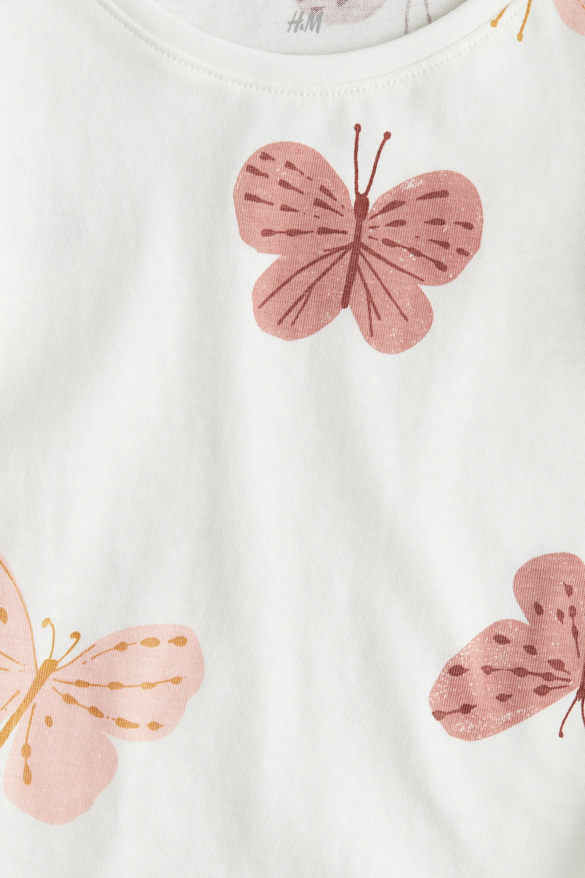 Chemise de nuit en jersey imprimé - Crème/papillons