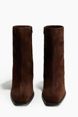 Bottines en cuir - Marron foncé — photo 3