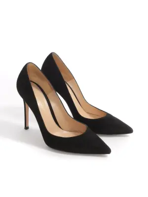 Escarpins 105 en suède noir talon stiletto bout pointu Px boutique 590€ Taille 38 — photo 2