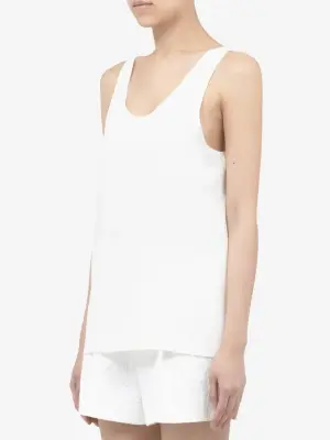 Débardeur ICONIC en crêpe de soie blanc ivoire Px boutique 390€ Taille 40 — photo 4