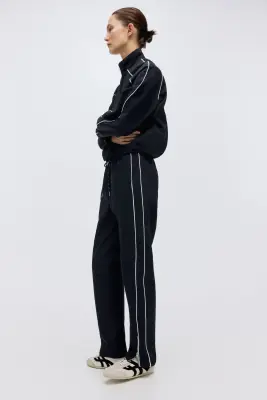 Tapered track pants - Bleu marine — photo 4