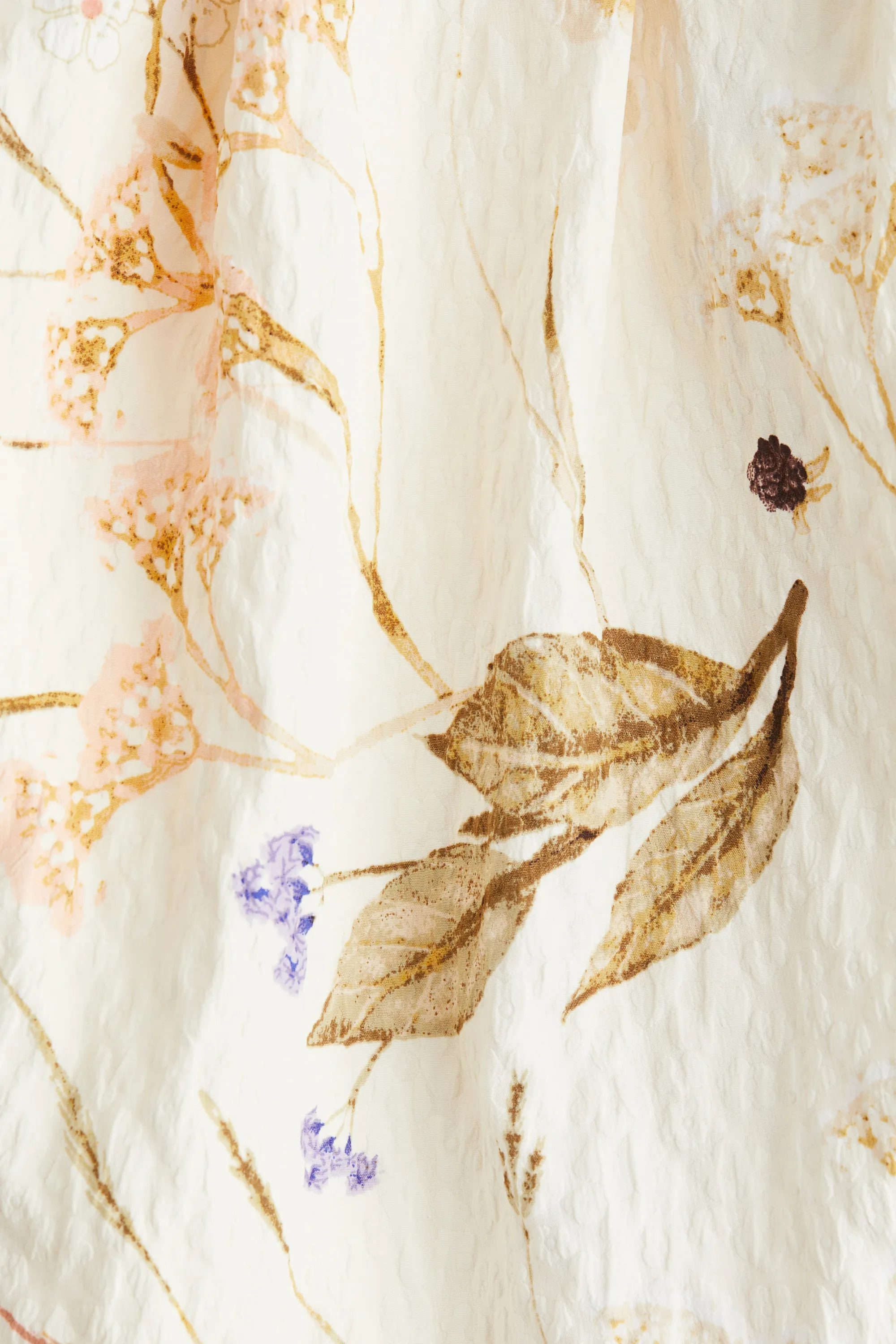 Robe avec jupe évasée - Beige clair/fleuri