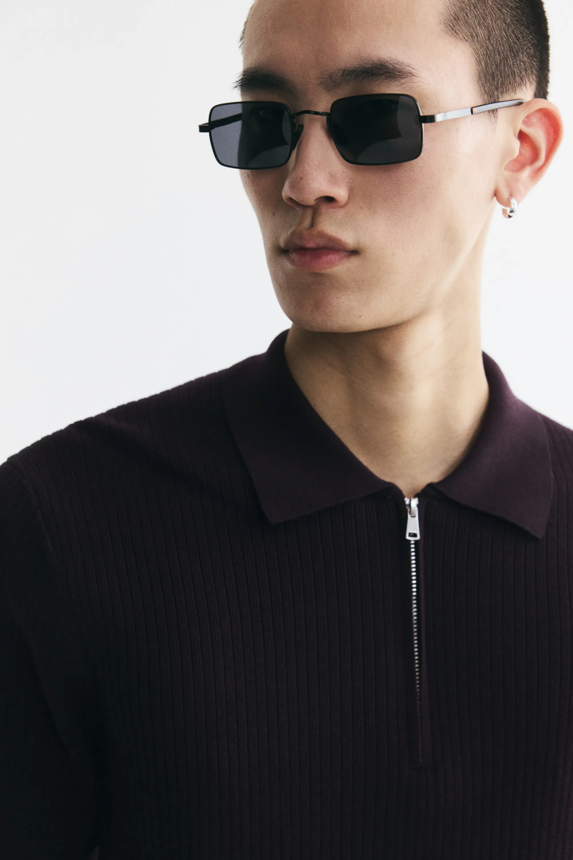 Polo Slim Fit - Violet prune foncé