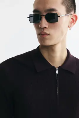Polo Slim Fit - Violet prune foncé — photo 1