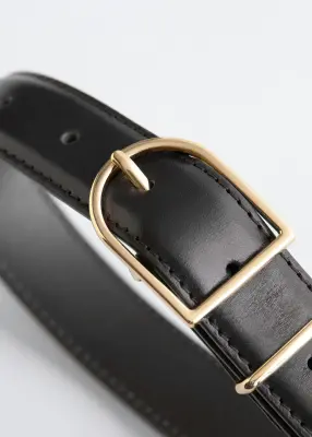 Ceinture en cuir - Noir — photo 2