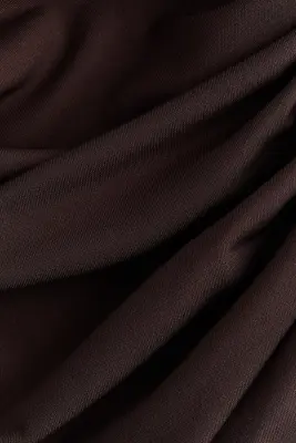 Robe découpée à effet drapé - Marron foncé — photo 5