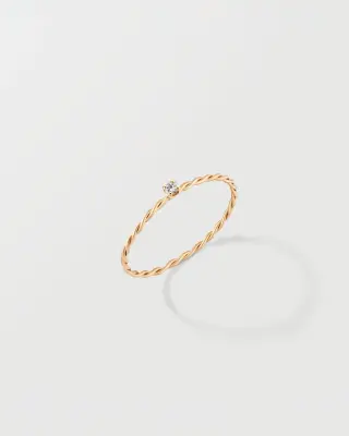 BAGUE OLYMPE TORSADÉE, PIERRE DE NAISSANCE - Or blanc 18 carats — photo 4