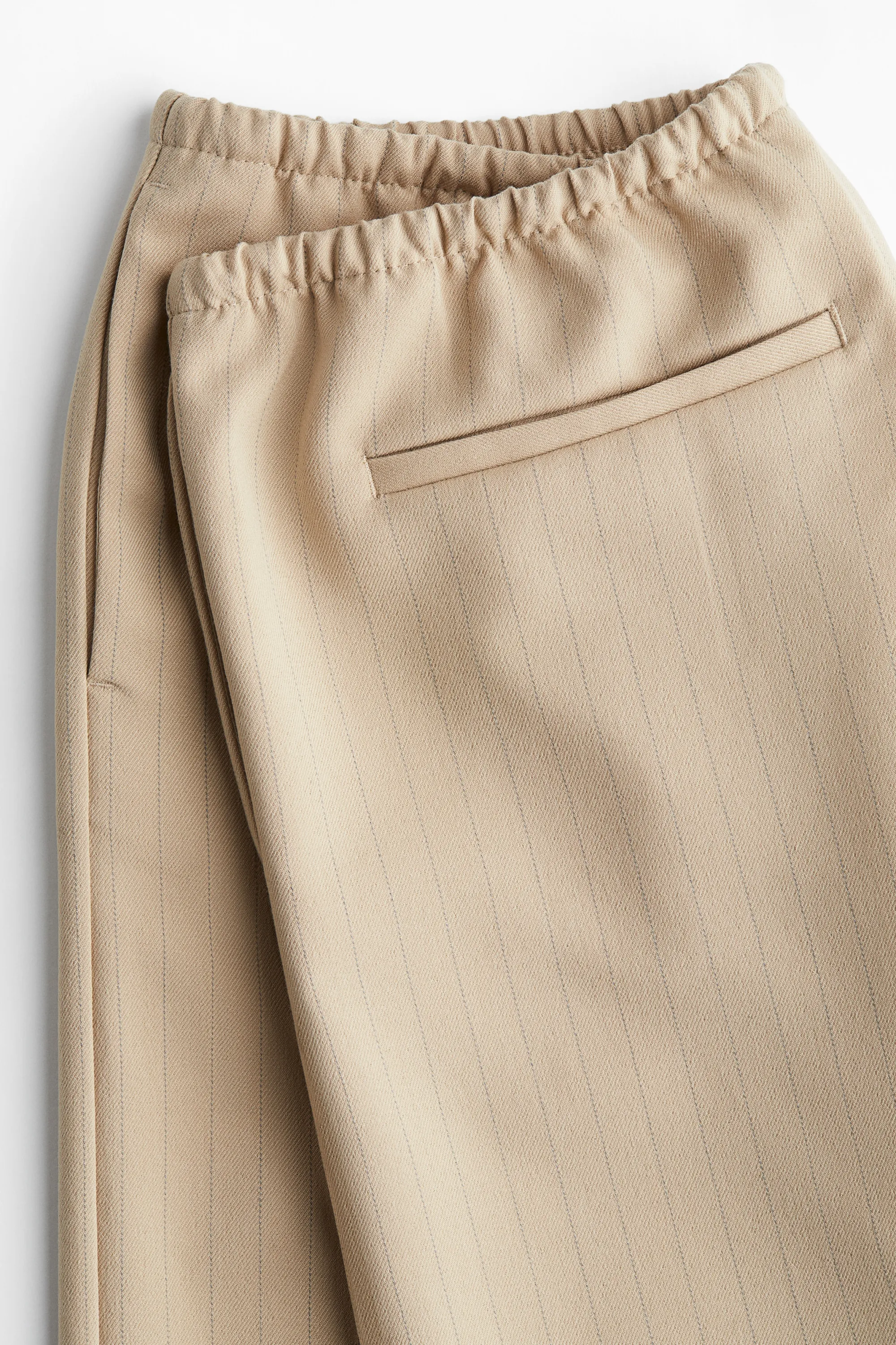 Pantalon en twill avec cordon de serrage - Beige/rayures tennis