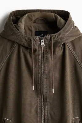 Veste matelassée en toile - Taupe foncé — photo 5