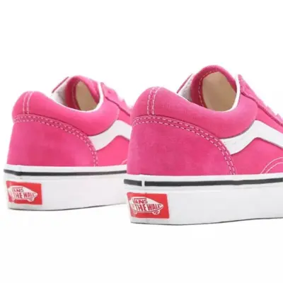 chaussures skateboard enfant vans old skool – fuchia / white — photo 4