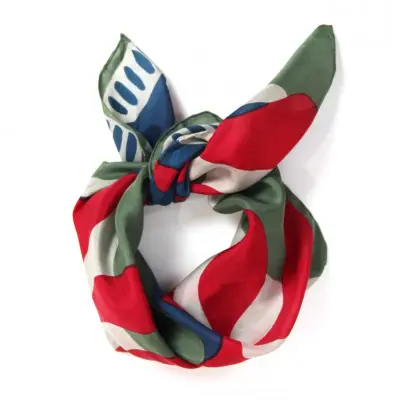 Foulard en soie mini aralia marine - les Belles Vagabondes — photo 2