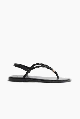 Sandales avec détails torsadés - Noir — photo 2