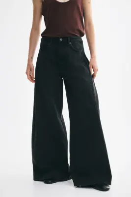 Super Wide Regular Waist Jeans - Gris denim foncé — photo 2