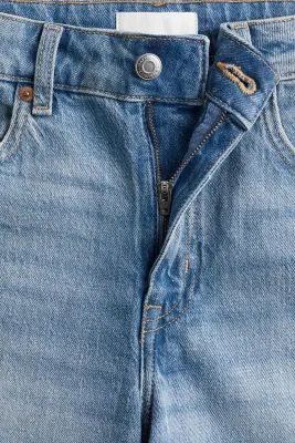 Short taille haute en denim - Bleu denim clair — photo 1