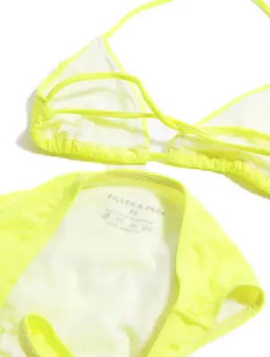 Maillot de bain deux pièces bikini jaune fluo WELCOME TO PARADISE Prix boutique 175€ Taille 34 — photo 4