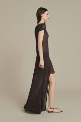 ROBE ORNELLA MARRON FONCÉ — photo 3
