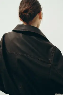 Veste en tissu enduit - Marron foncé — photo 2