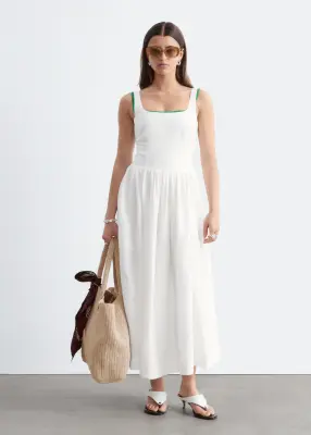 Robe midi évasée - Blanc — photo 1