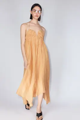 Robe dos nu avec encolure en forme de cœur - Orange ancien — photo 1