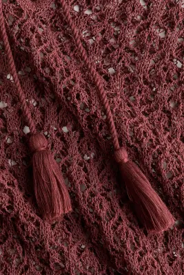 Robe de plage façon crochet - Rouge foncé — photo 3