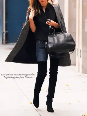 Bottes hautes cuissardes à talon en suède noir Prix boutique 1200€ Taille 36 — photo 5