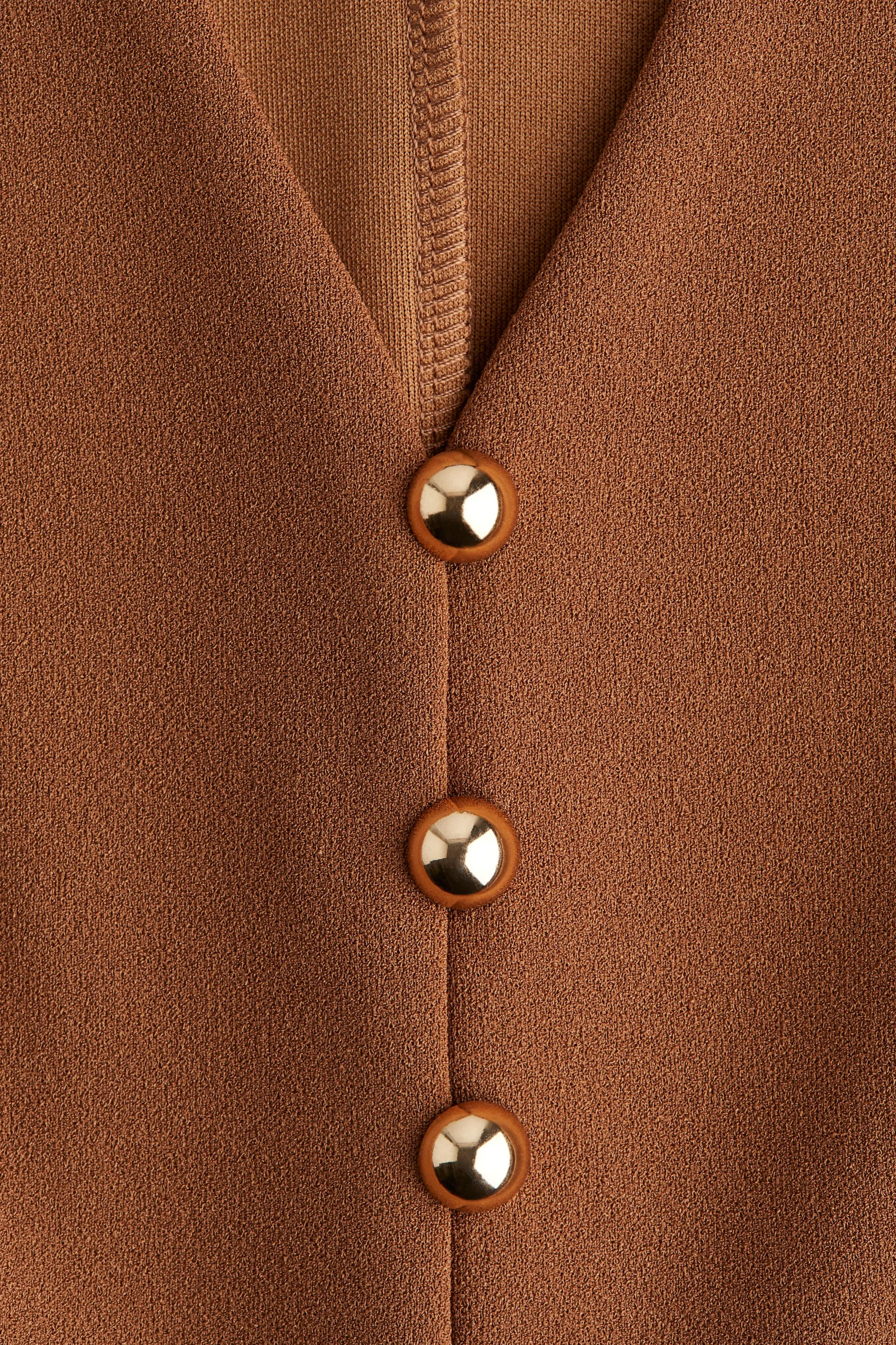 Gilet sans manches en interlock - Marron