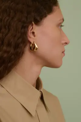 BOUCLES D'OREILLES MAXI DORÉ — photo 3