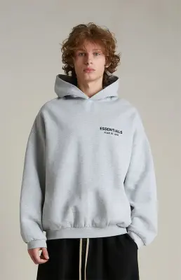Fear Of God Essentials Hoodie Fleece Light Heather Gray — photo 2