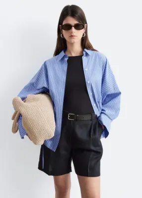 Short habillé en lin - Noir — photo 3