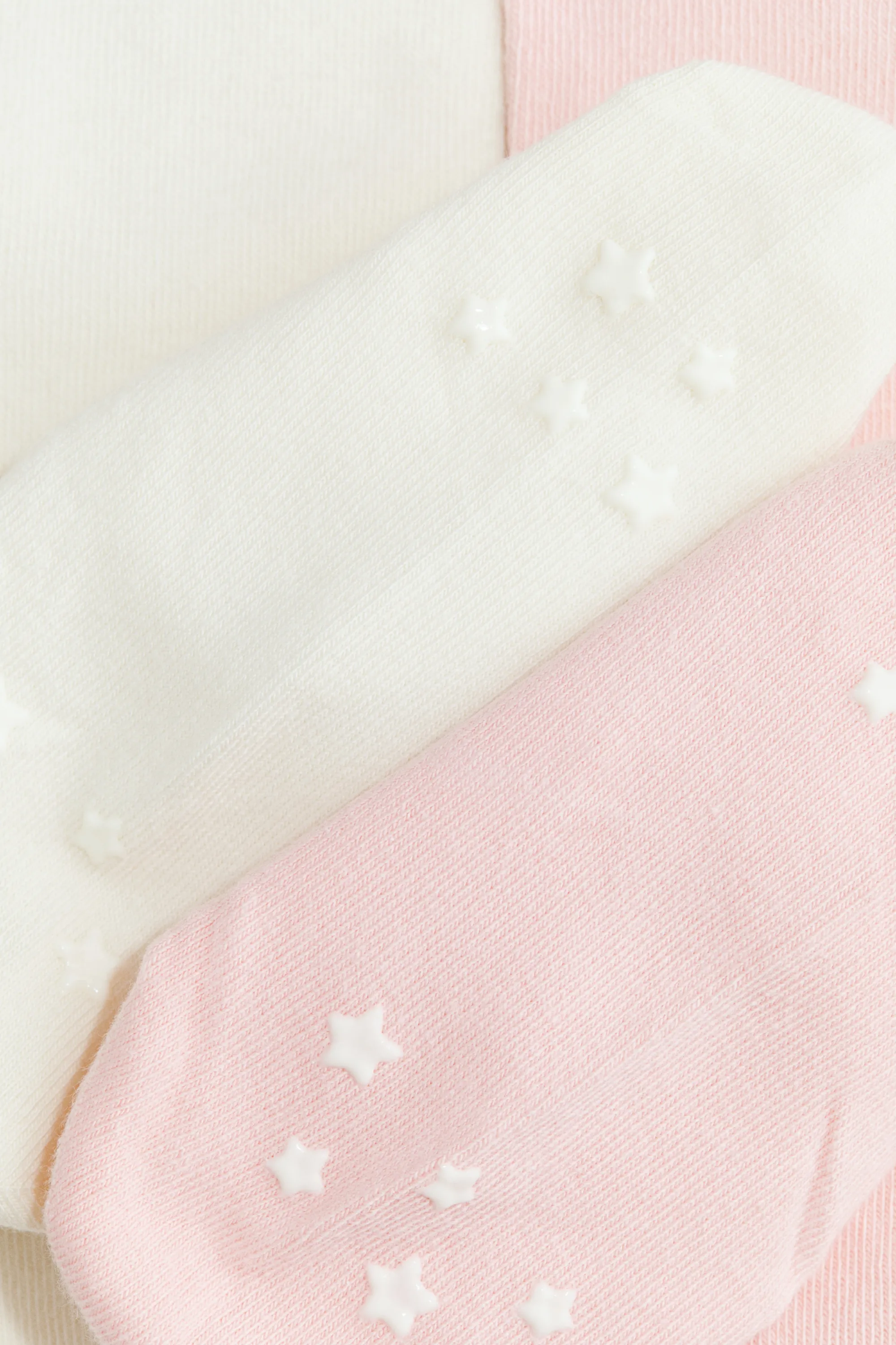 Lot de 2 collants antidérapants en maille fine - Crème/rose clair